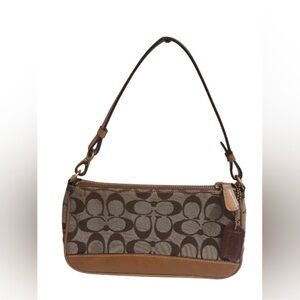 Coach Tan and Brown Shoulder Bag
